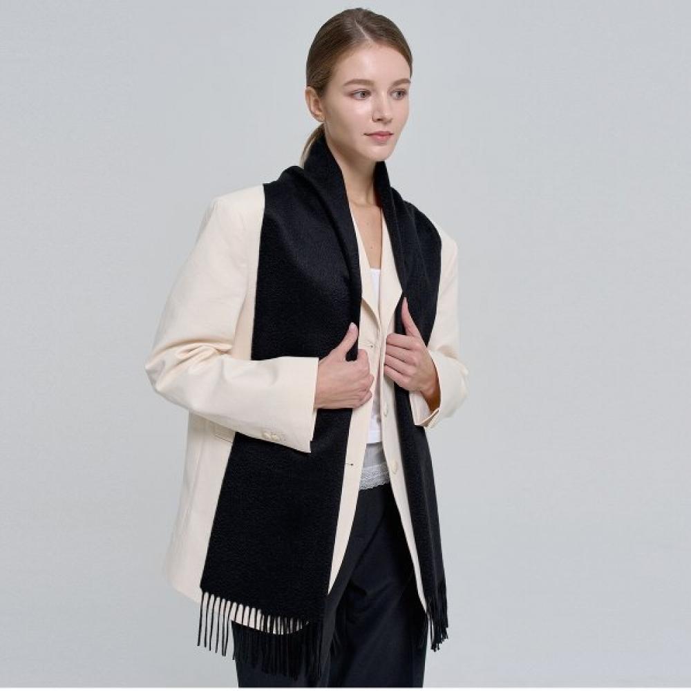 Dal Cashmere Premium Cashmere Scarf 30cm Black