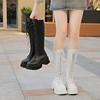 Роскошные женские ботинки  Новые удобные туфли в готическом стиле Модные универсальные мотоботы для женщин Ботинки до середины икры на платформе