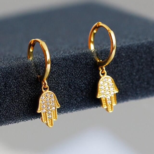 100% 925 пробы серебро маленькие круглые золотые молнии циркониевые серьги-кольца клипсы для женщин Pendientes геометрические