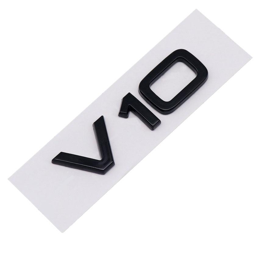 V6T V8T W12 V10 Logo Car Trunk Emblem Badge Sticker ABS Car Refurbishment Decoration Black Knight Style Modification Suitable