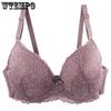 Сексуальное нижнее белье с кружевным бантом и цветочным принтом для дам, бюстгальтеры пуш-ап DE, полная тонкая чашка, нижнее белье больших размеров