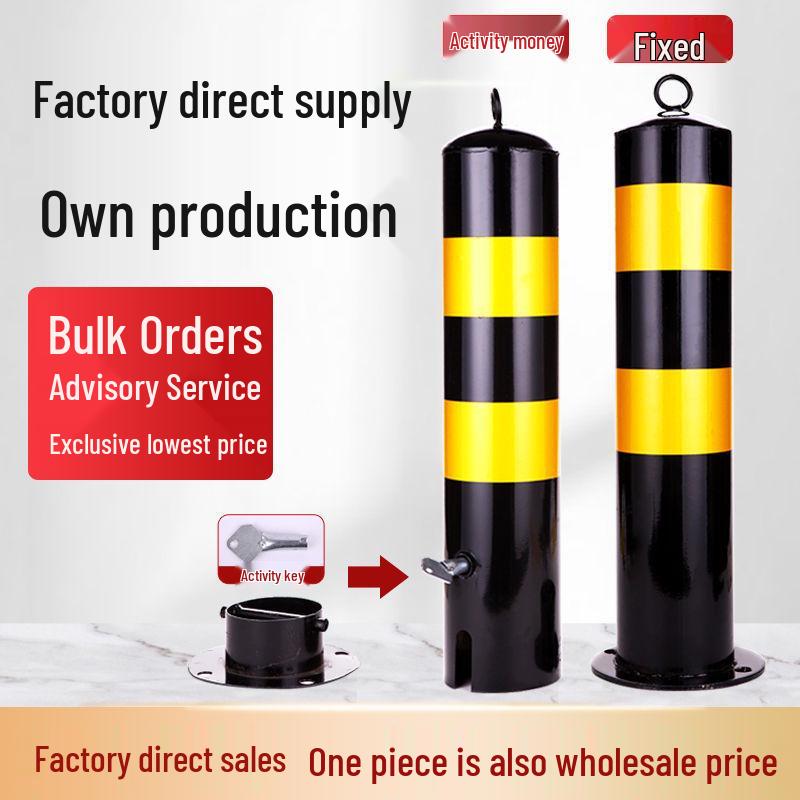 Reflective Steel Anti-Collision Post: Removable Ground Pile for Road Block Isolation and Parking Safety
