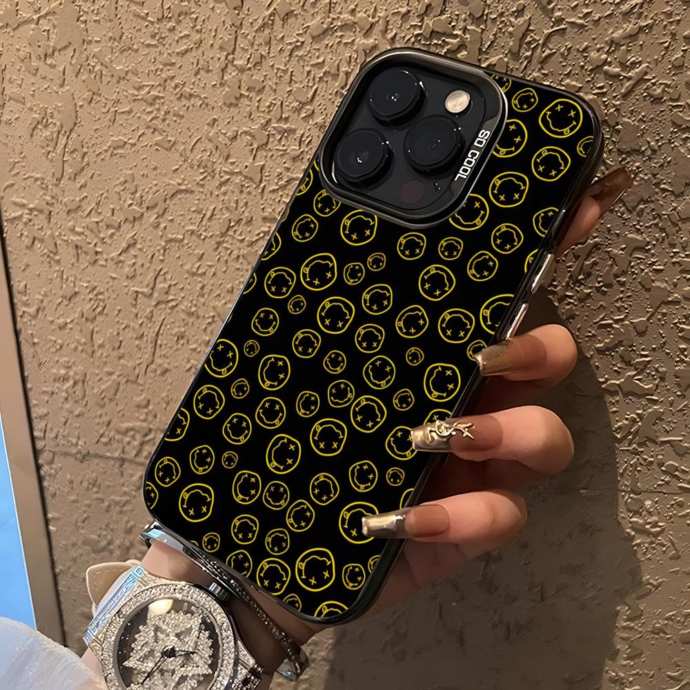 Модный чехол для телефона Fashing N-nirvanas Cool для 17 Pro Max IPhone 16 Pro Max 15 14 Plus 12 13 X XS Max 11 Цветной Серебристый Чехол