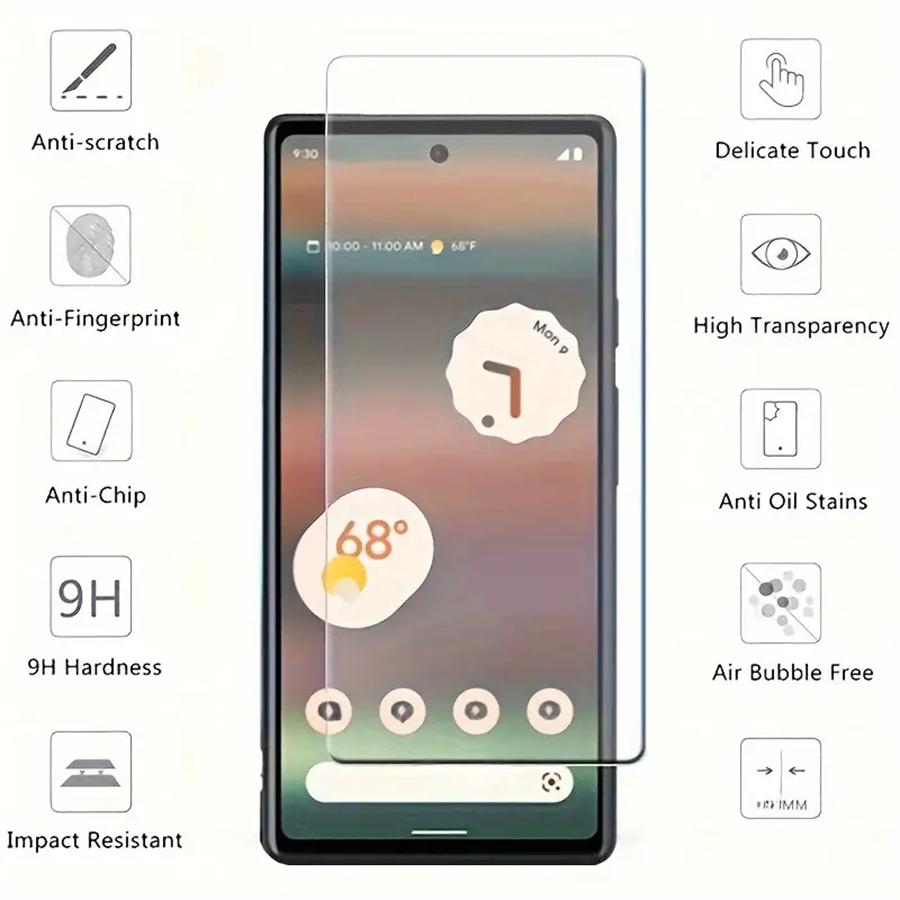 Pixel 8 Pro Clear Tempered Glass Screen Protector For Google Pixel 6 6A 7 7A 8 8A 5 5A 4A 4 3 3A XL Glass Film HD Screen Protection