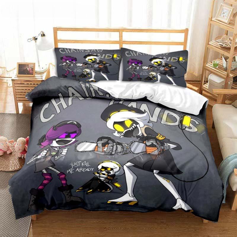 Murder Drones Anime Bedding Set Duvet Cover Pillow Case Children's Bedroom Bed Three-piece Set Single Double King Bed Set Gift