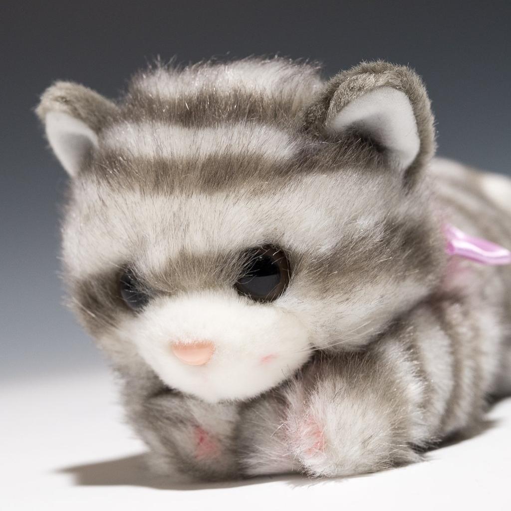 Bamboo Shoot Ribbon Cat Gray Plush Toy 15782