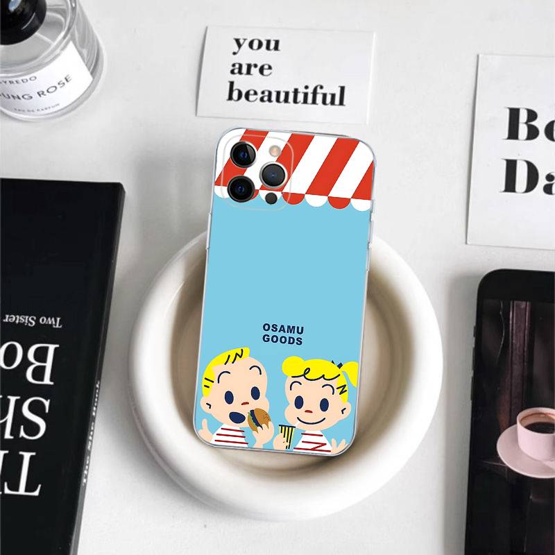 Модный Чехол для Телефона Osamu Goods Для IPhone 11 13 16 12 17 14 15 Pro Max Plus Мягкая Прозрачная Задняя Крышка Coque