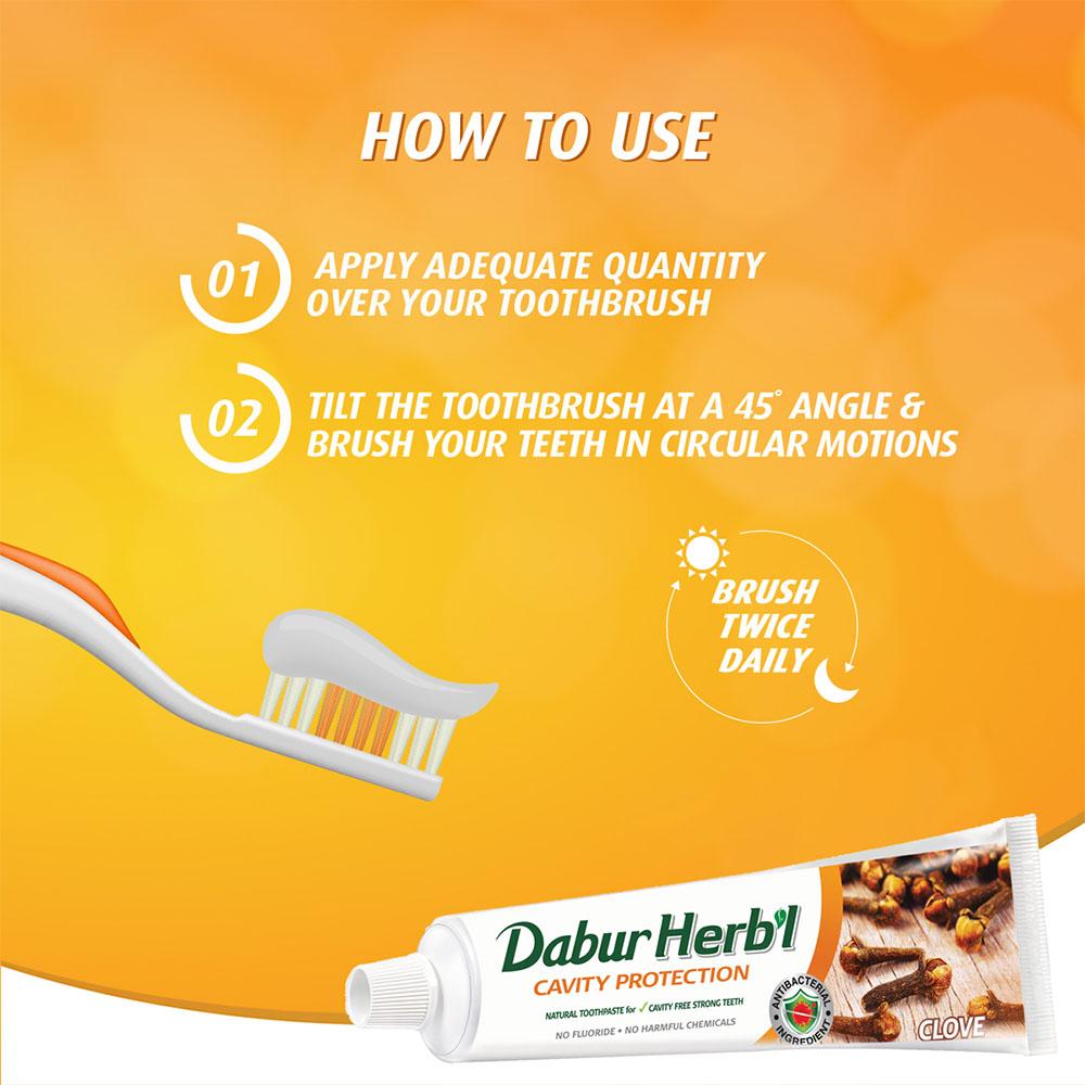 Dabur Травяная гвоздичная зубная паста - 60 г + 20 г