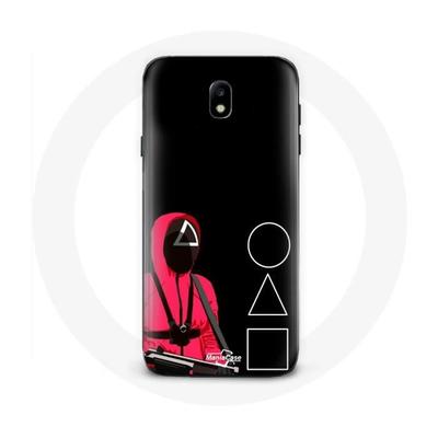 Coque - MANIACASE - Samsung Galaxy J7 2017 - Souple - Noir - Masques Squid Game