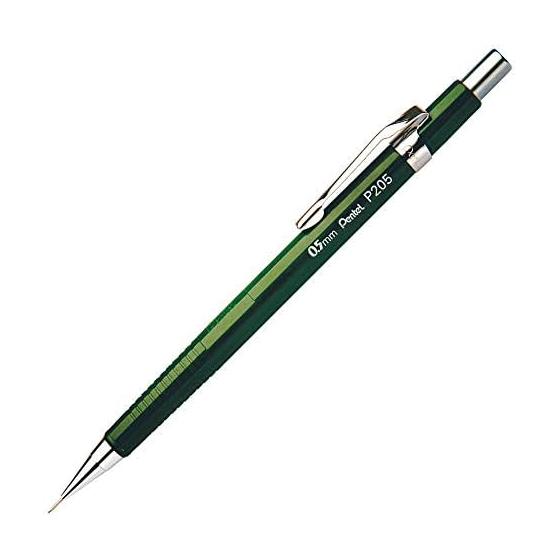 Pentel P205-DKS Drafting Mechanical Pencil, Green, 0.5mm, 4mm Sleeve, 12-Sided Barrel