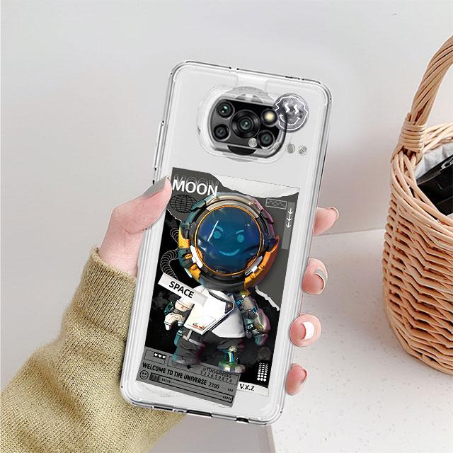 Милый прозрачный чехол Astronaut Planet для Xiaomi Mi Poco X3 NFC M3 Pro F3 F1 11 Lite 12 Redmi Note 10 9S 8 7 9 мягкий чехол для телефона