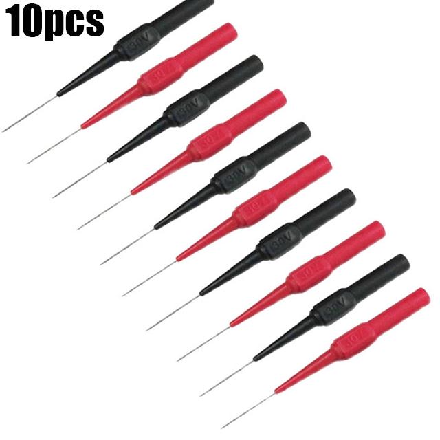 10Pcs 30V Diagnostic Tools Multimeter Test Lead Extention Back Piercing Needle Tip Probes Car Automotive Test Probe Kit 0.7MM