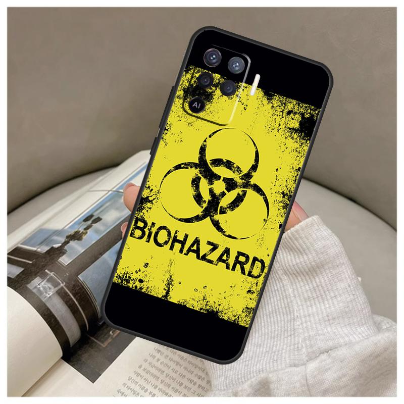 Biohazard Symbol Logo Case For Oppo A74 A94 A54 A18 A38 A58 A78 A98 A80 A60 A40 A96 A76 A16 A15 A17 A57 A77 A5 Pro