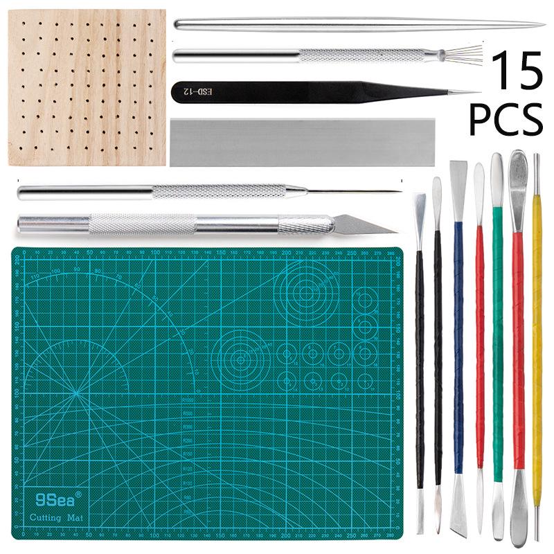 24-Piece Pottery Tool Set: Clay, Stone, Sculpture Carving Knives, Sponges, Sticks, Silicone Dotting Pens