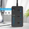 Многофункциональный универсальный удлинитель с 3 розетками, 6 USB-портами для зарядки и шнуром длиной 2 м, вилкой европейского/британского/американского стандарта