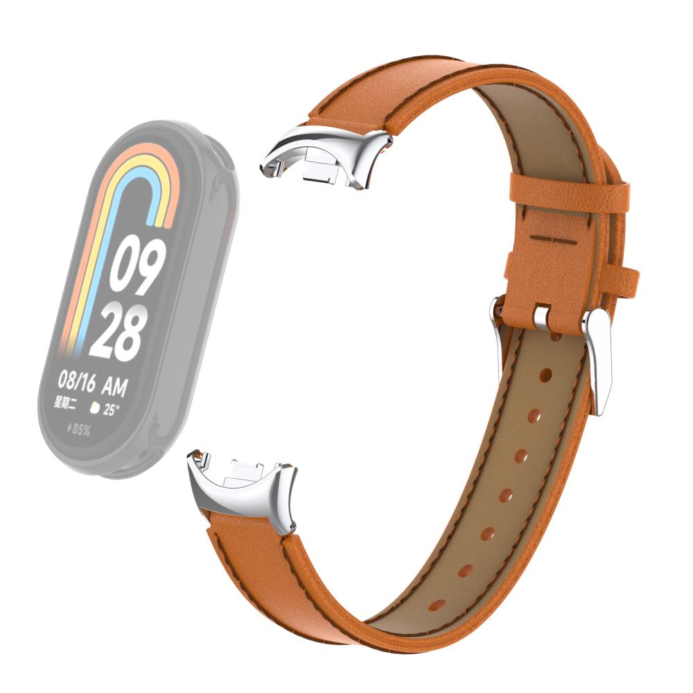 For For Xiaomi Smart Band 9 NFC/Band 9/Band 8 NFC/Band 8 Watch Strap Leather Watch Band Bracelet with Connector
