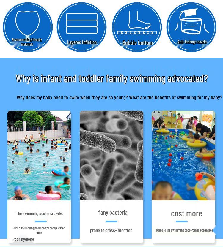 Надувной ПВХ Семейный Бассейн - Утолщенный Открытый Детский Бассейн