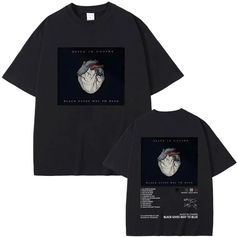 Alice in Chains Black Gives Way To Blue Album Tee Unisex Vintage Goth Punk Grunge Rock Mens Oversized Cotton TShirt