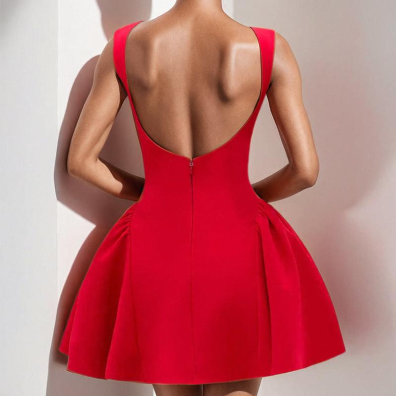 202 новых женских одежды темперамент элегантное платье сексуальное платье без спинки без рукавов сращивание