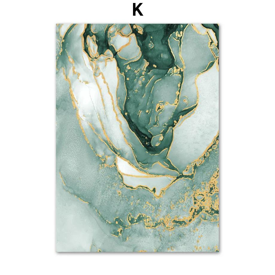 Золотые Зеленые Листья Цветок Абстрактные Модные Постеры И Принты Холст Живопись Настенное Искусство Картины Для Гостиной Домашний Декор