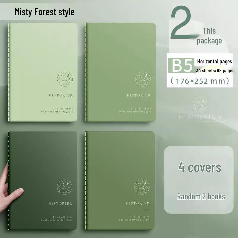 Минималистичный блокнот в мягкой обложке - Большой B5, Утолщенная крафт-бумага, Прошитый A5 для студентов