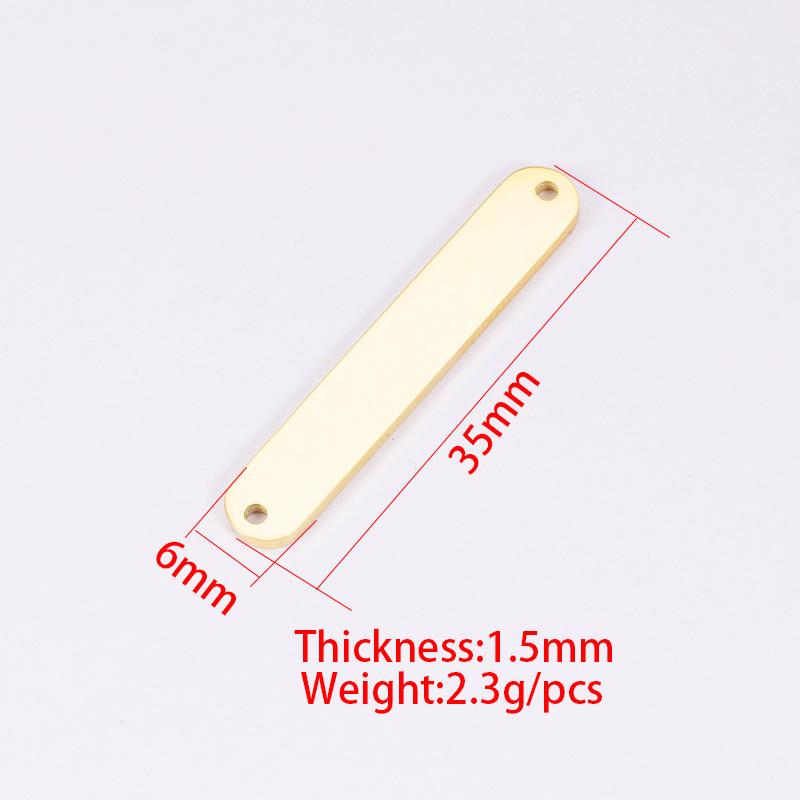 10pcs/lot Mirror Polished Stainless Steel Two Hole Rectangle Bar Connector Blank Stamping Charms For Bracelet Necklace