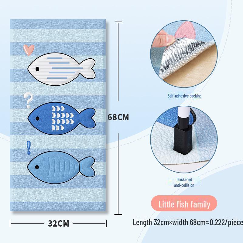 3D Soft Tatami Wall Protection Stickers - Self-Adhesive Anti-Collision for Children's Room and Bedside.