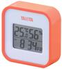 Tanita Temperature and with OR Thermo-Hygrometer, Humidity, Digital, Wall-Mounted, Clock, Tabletop, Magnetic, Orange, TT-558