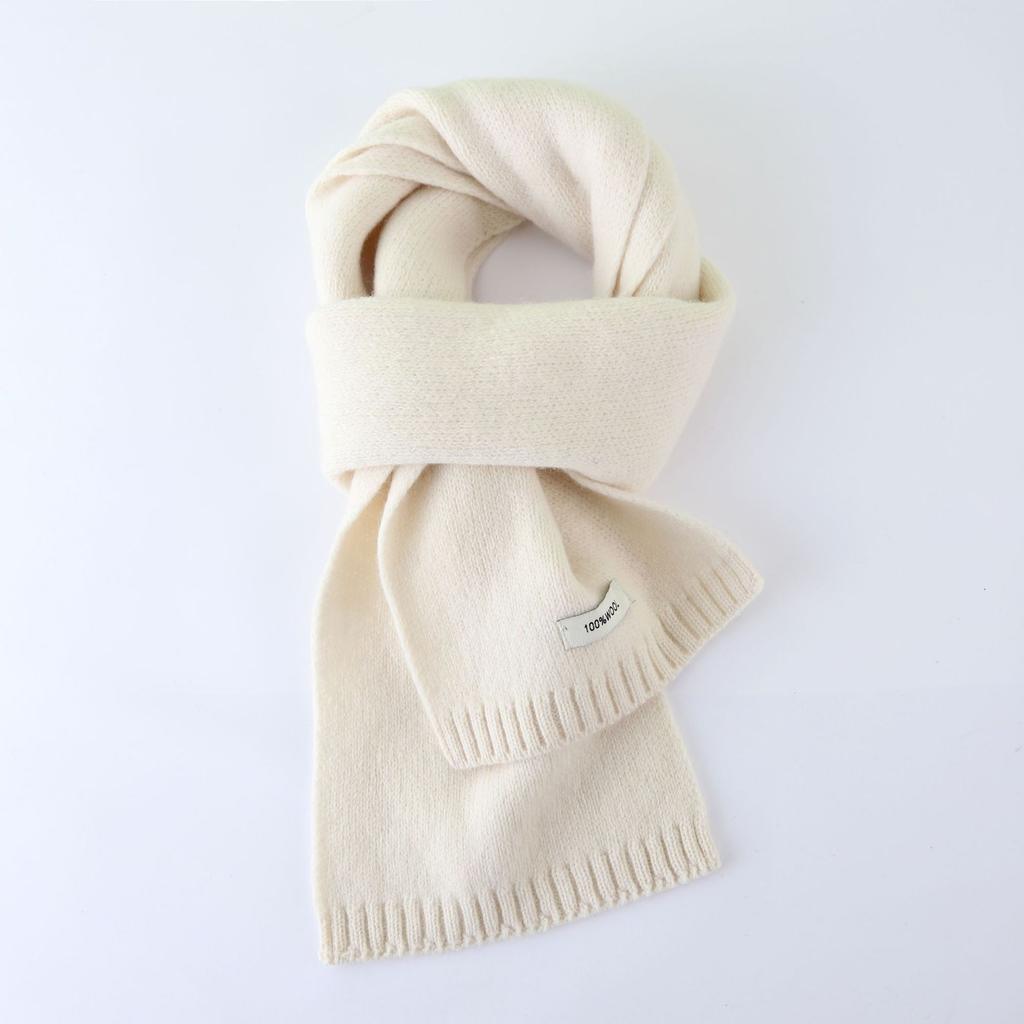 Australian 100% Wool Scarf New Solid Color Winter Warm Knit Neck Warmer For Men And Women Cashmere Scarves