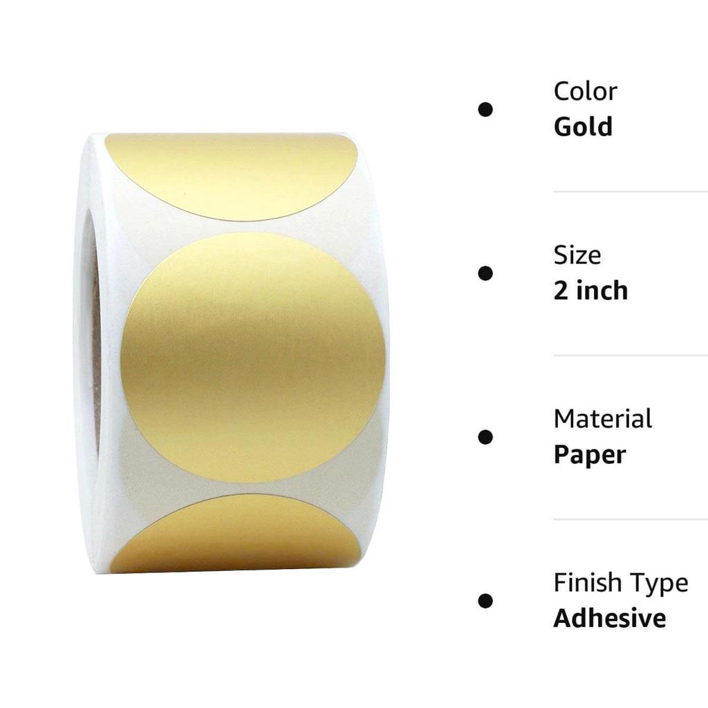 300 Матовых Золотых/Серебряных Круглых Наклеек для Запечатывания на Дни Рождения и Свадьбы - Сувениры для Подарочных Коробок