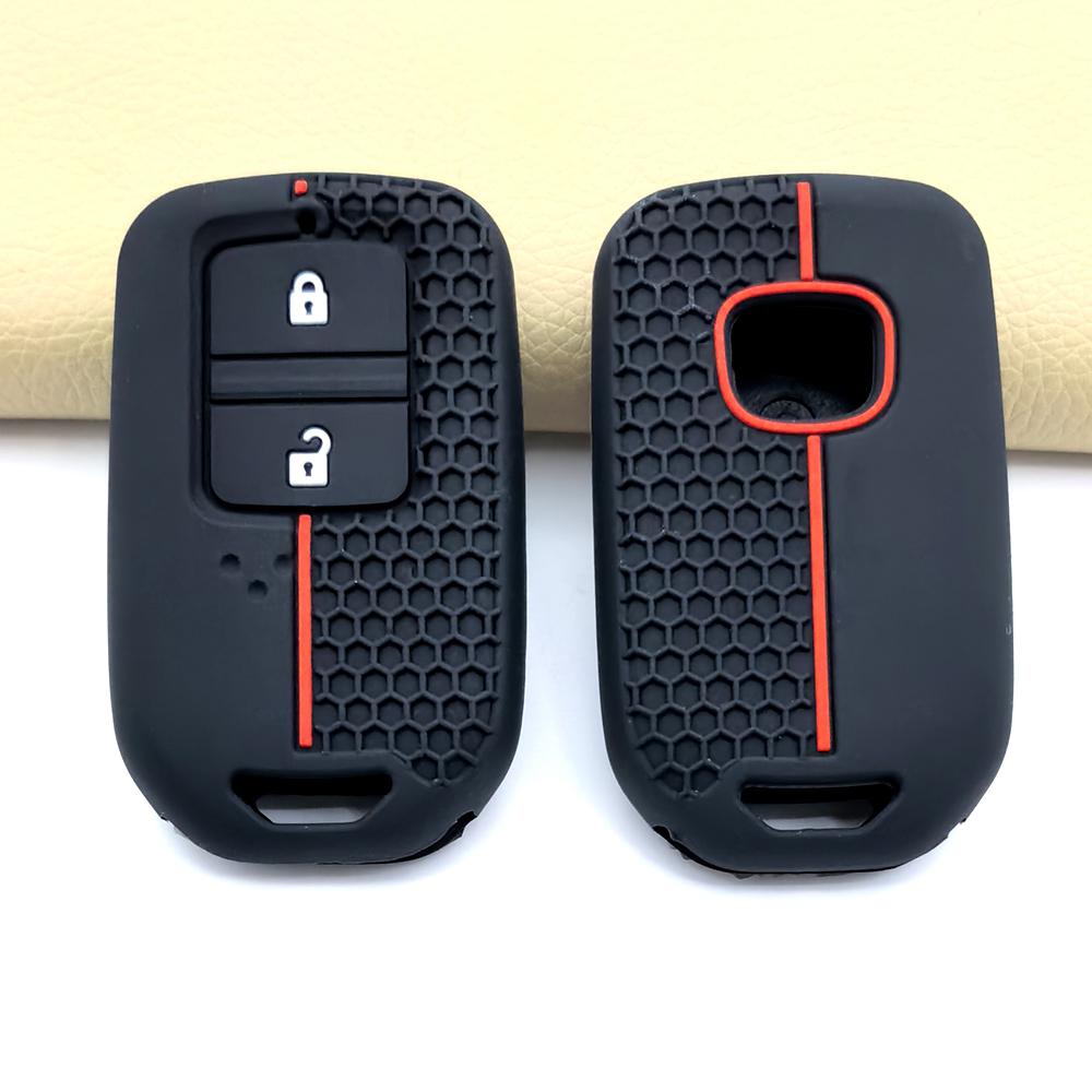Силиконовый чехол для ключа автомобиля Honda Fit Gp5 Shuttle Gp8 Jade Vezel City Civic Jazz Brv, 2 кнопки, крышка для ключа, аксессуары для автомобиля