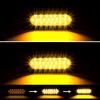 6PCS 6' Oval Amber LED Strobe Trailer Tail Lights with Rubber Grommet & 3-Prong Wires