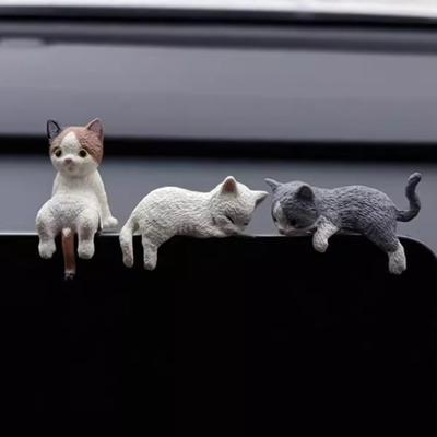1/2/4 шт. Мини-фигурка кошки, приборная панель автомобиля, центральное управление, дисплей, экран, крепление, спящий, лежащий, сидящий котенок, статуя, скульптура животного, украшение