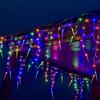 5м-36м светодиодный занавес сосулька гирлянда рождественские украшения гирлянда 8 режимов водопад гирлянда наружный карниз сад уличный декор