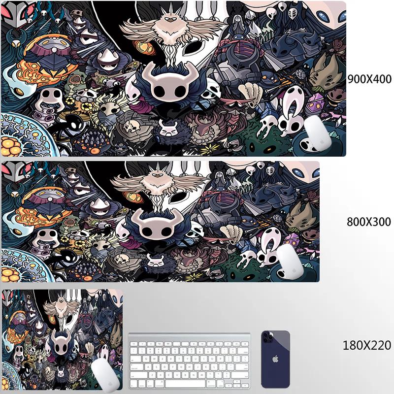 Игровой коврик для мыши Hollow Knight, коврик для игры на ноутбуке геймера, очень большой, кавайный, аниме, скоростной коврик для мыши, аксессуары для ПК-гейминга, коврик для стола