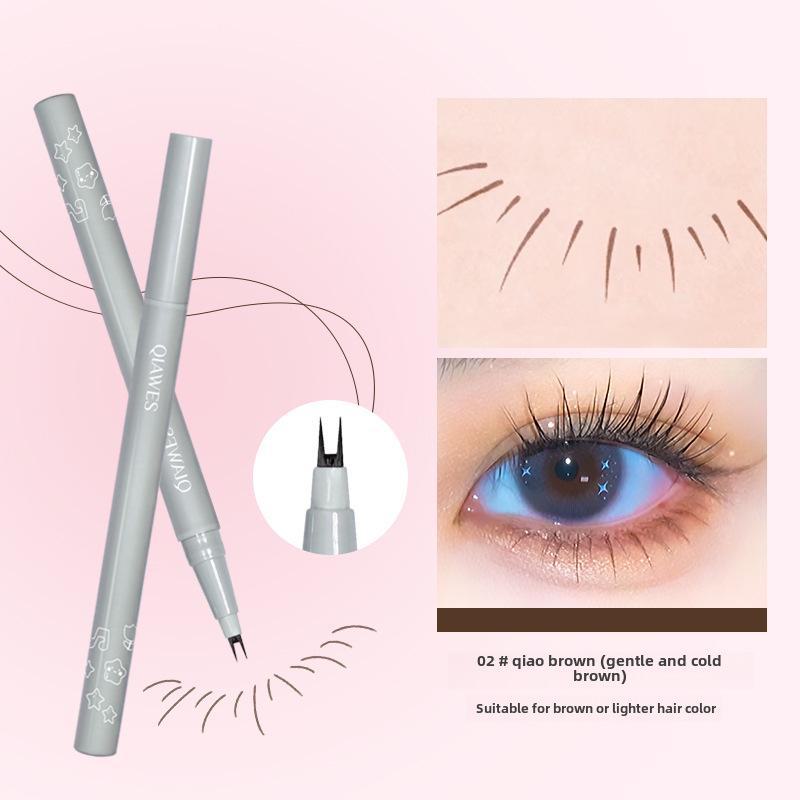 Водостойкая ультратонкая подводка для глаз с двойным когтем: Не размазывается, не тускнеет, идеально подходит для нижних ресниц и создания эффекта шелкопряда.