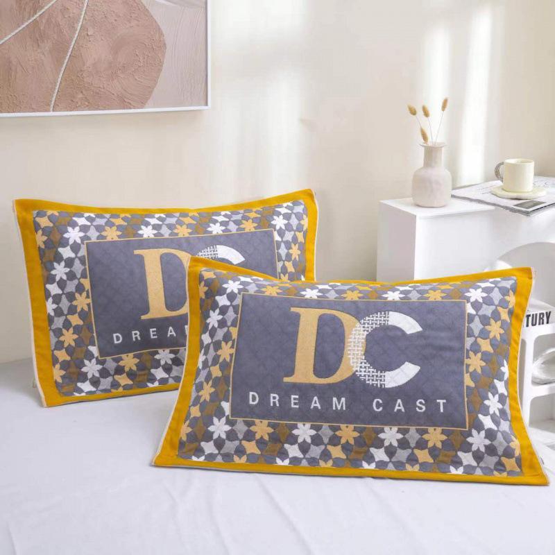 Yiwenwo Нескользящая Хлопковая Марлевая Наволочка Extra Large с Фиксирующими Ремешками для Студентов и Взрослых