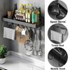 Kitchen Organizer Shelf Wall Mounted Spice Rack Seasoning Holder Dishcloth Towel Rack Knife Spoon Fork Shovel Storage Shelves