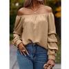 Women Pullovers Blouses and Shirts Ladies Autumn Winter Long Sleeve Off the Shoulder Shirt Tops
