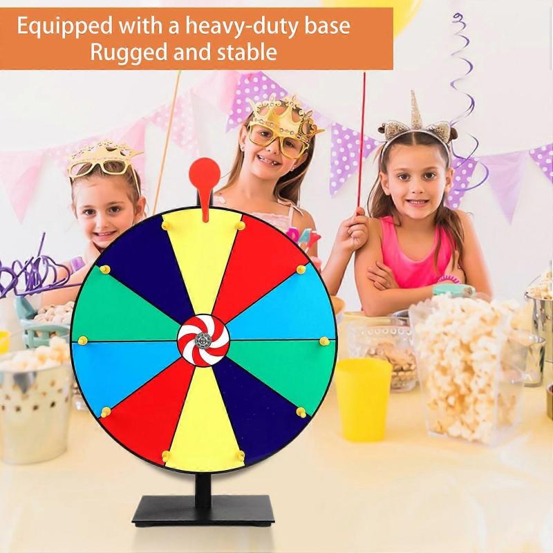 Большое призовое колесо-вертушка 12 дюймов со стойкой, вращающееся колесо рулетки для карнавалов, выставок, сухих
