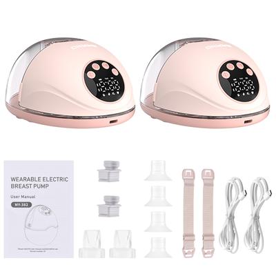 2шт. молокоотсоса Hands Free с 4 режимами, 12 уровнями автоматической остановки, носимый молокоотсос, не содержит бисфенол-А, безопасный