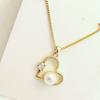 Ожерелье Любви Женское Простое Универсальное Темперамент Циркон Жемчуг Сердце Подвеска Ключичная Цепочка