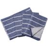 Hiorie (Hiorie) Japanese-Made Face Towels, Border Gauze Towels, Set of 4, Indigo, Senshu Towel