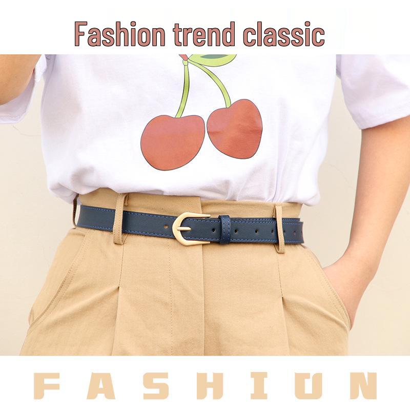 Женский ремень из ПУ кожи с пряжкой-штифтом - Простой, Универсальный, Декоративный и Идеальный для Глобального стиля