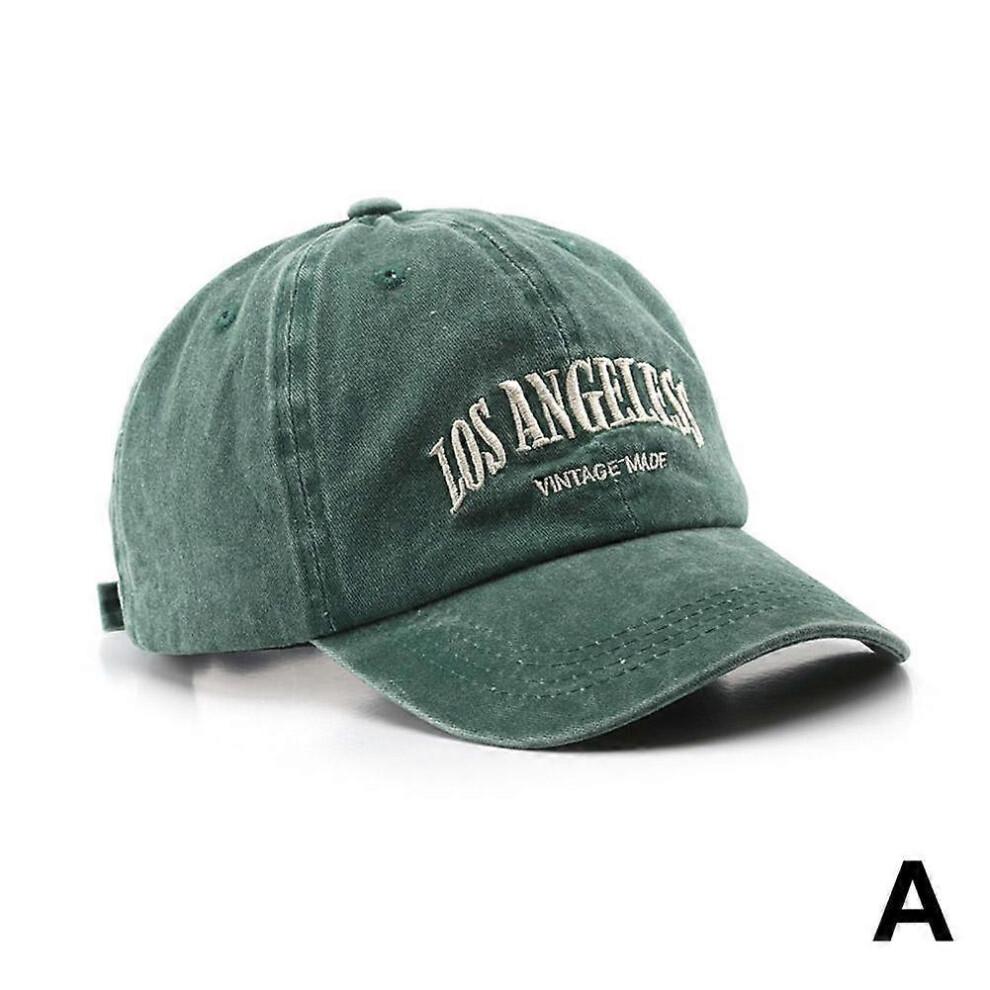 (blue)Unisex Retro Letter Embroidered Baseball Cap Sunscreen Baseball Cap Outdoor