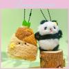 Bamboo Handheld Shoot Flower Panda Cute Plush Keychain Pendant Boys Girls Gift