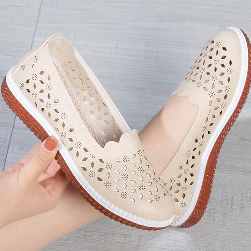 2023 летние сандалии, женская обувь на плоской подошве, дышащая повседневная обувь с сетчатой ​​подкладкой, противоскользящая обувь на мягкой подошве на плоской подошве