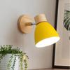 Wooden Nordic Wall Lamp With Switch Modern Wall Sconce For Bedroom Living Room Home Lighting Macaroon 6 Color Steering Head E27