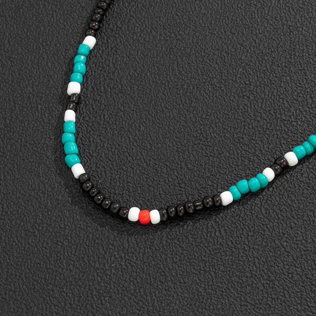Jewelry Men's Versatile Design Color Necklace Fashion Simple Personality Stitching Beads Clavicle Chain.