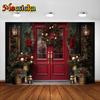 Mocsicka Christmas Backdrop For Photography Light Pine Tree Window New Year Party Decor Photography Background For Photo